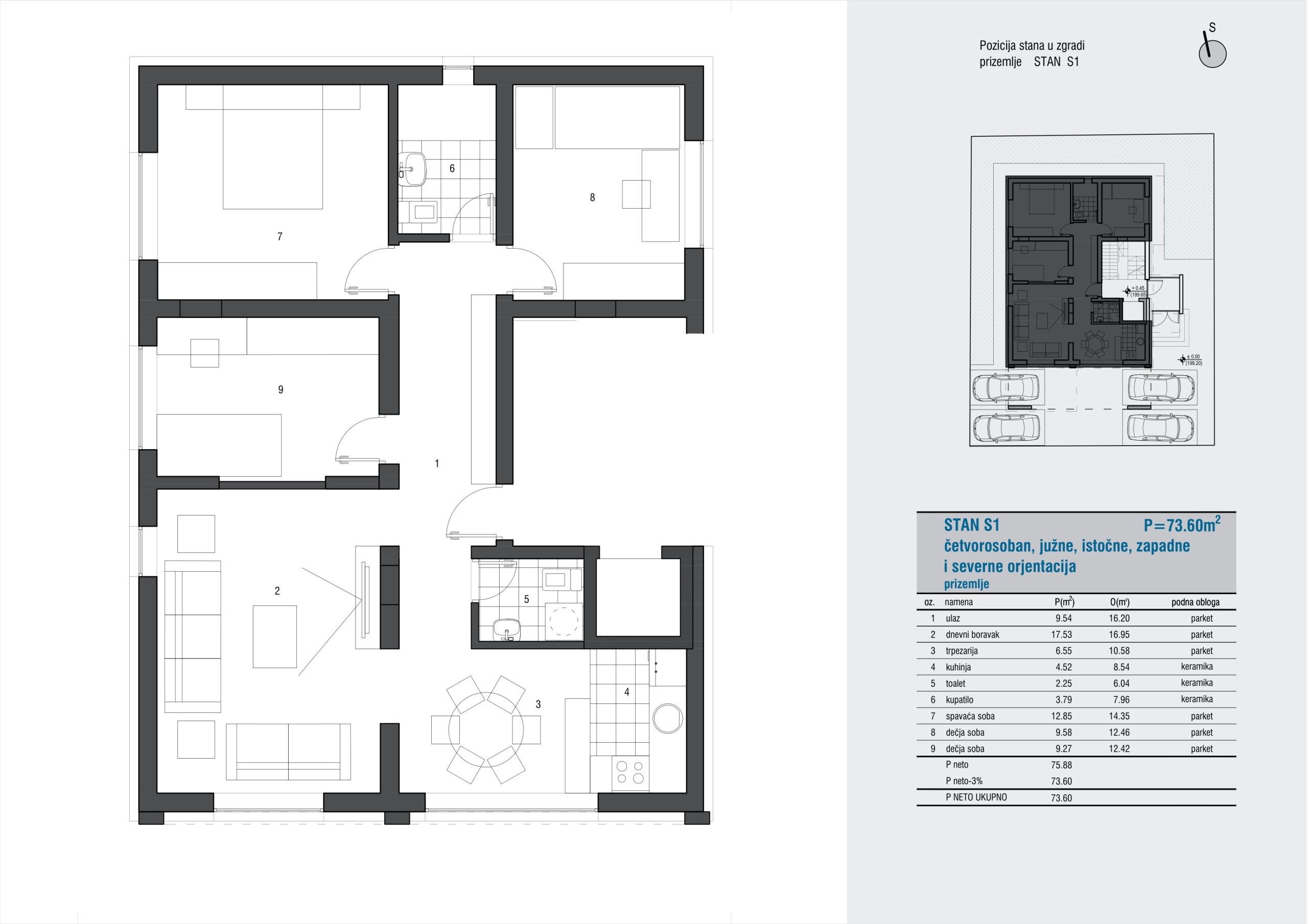 Dostojevskog 13 – Stan S1 (četvorosoban)