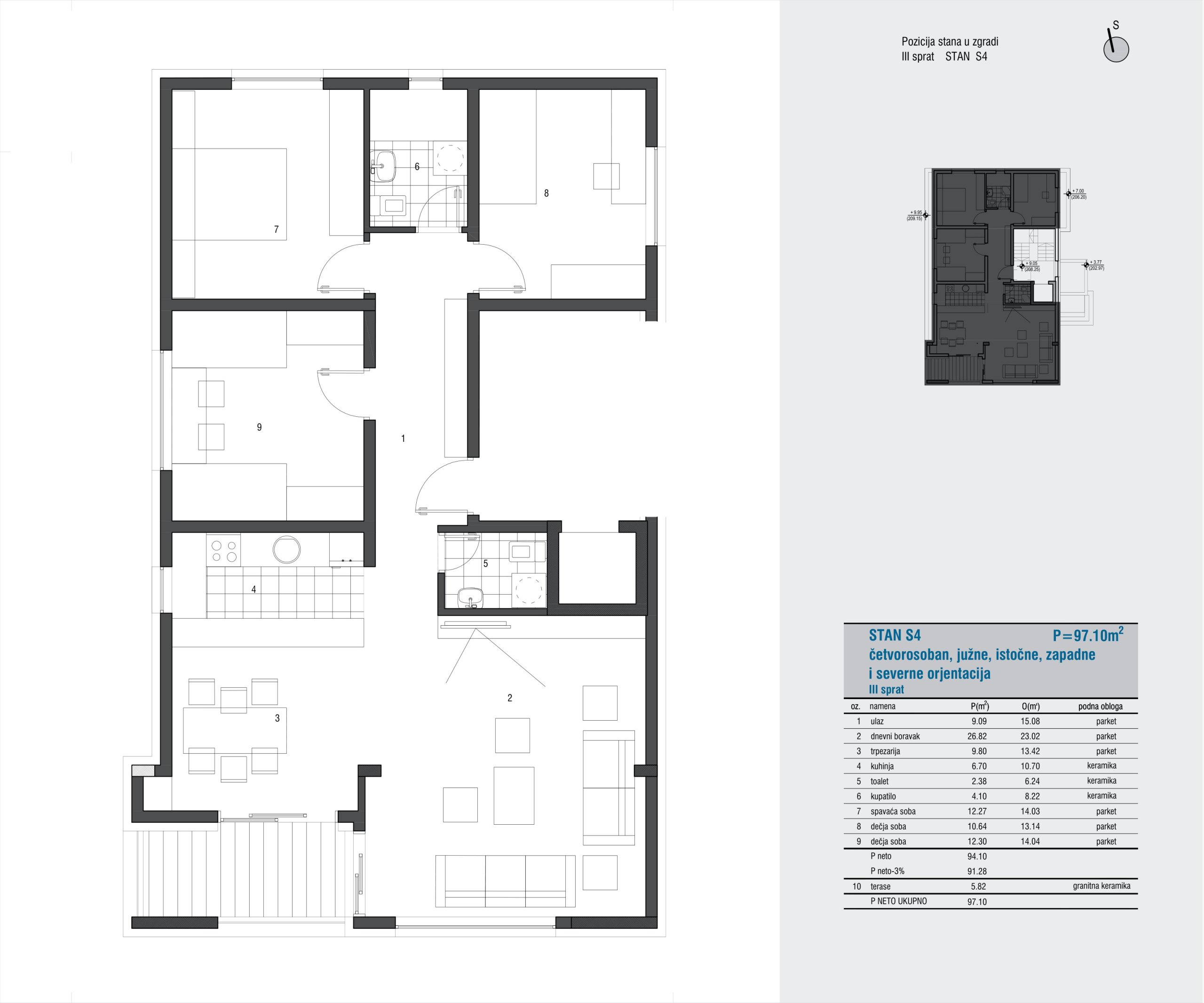 Dostojevskog 13 – Stan S4 (četvorosoban)
