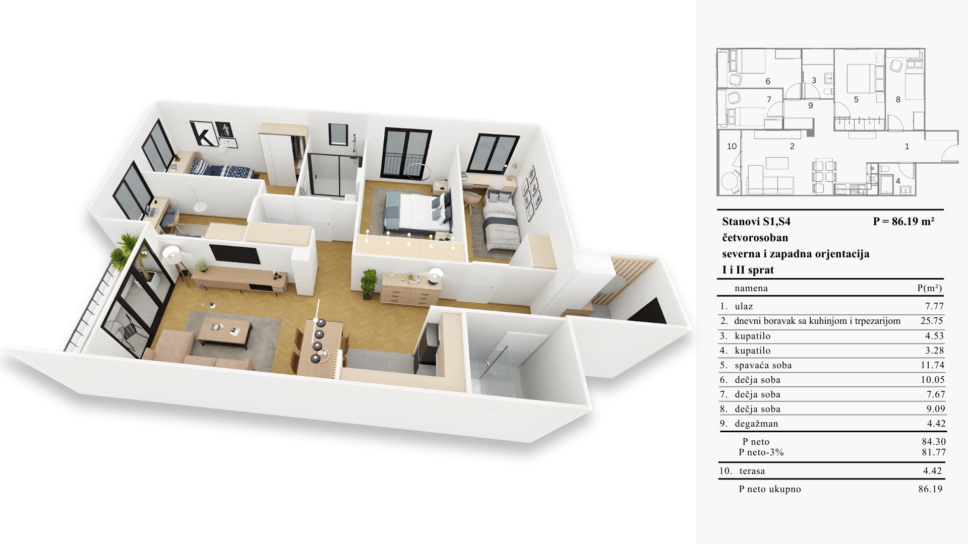 Vojvode Tankosića 12 – Stan S1(četvorosoban)