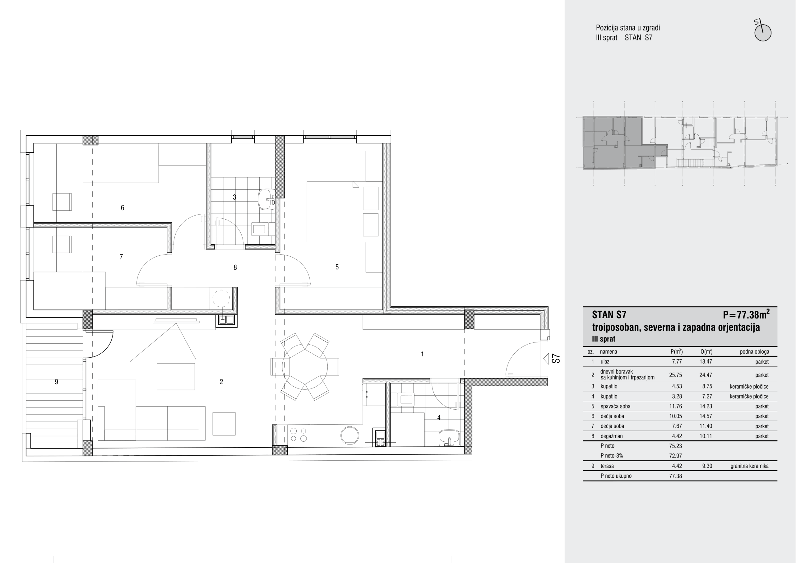 Vojvode Tankosića 12 – Stan S7(troiposoban)