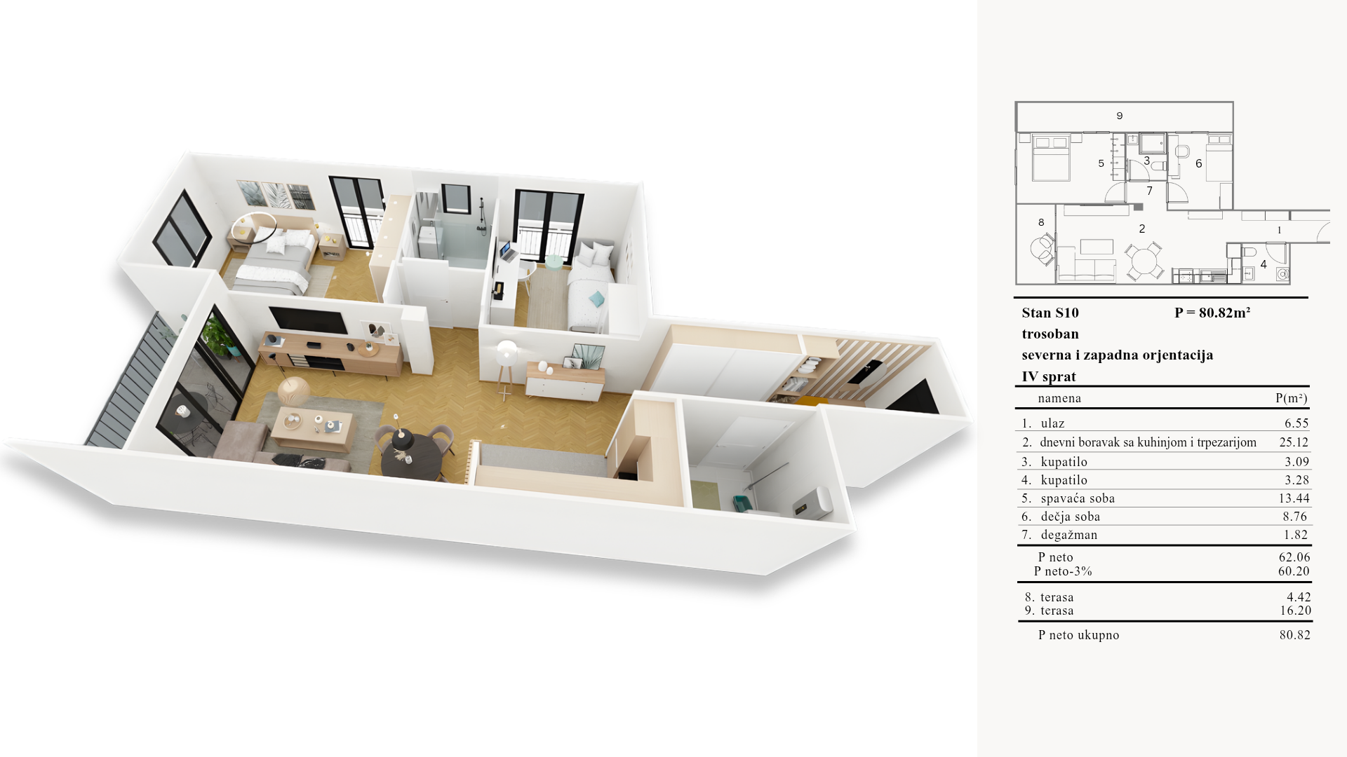 Vojvode Tankosića 12 – Stan S10(trosoban)